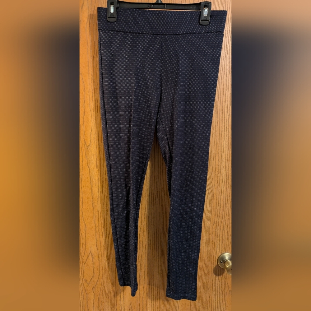 LOFT Navy and White Dotted Dress Leggings